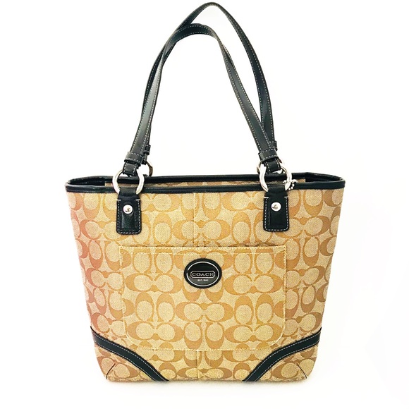 Coach Handbags - Coach 18917 Peyton Heritage Tote Khaki Mahogany